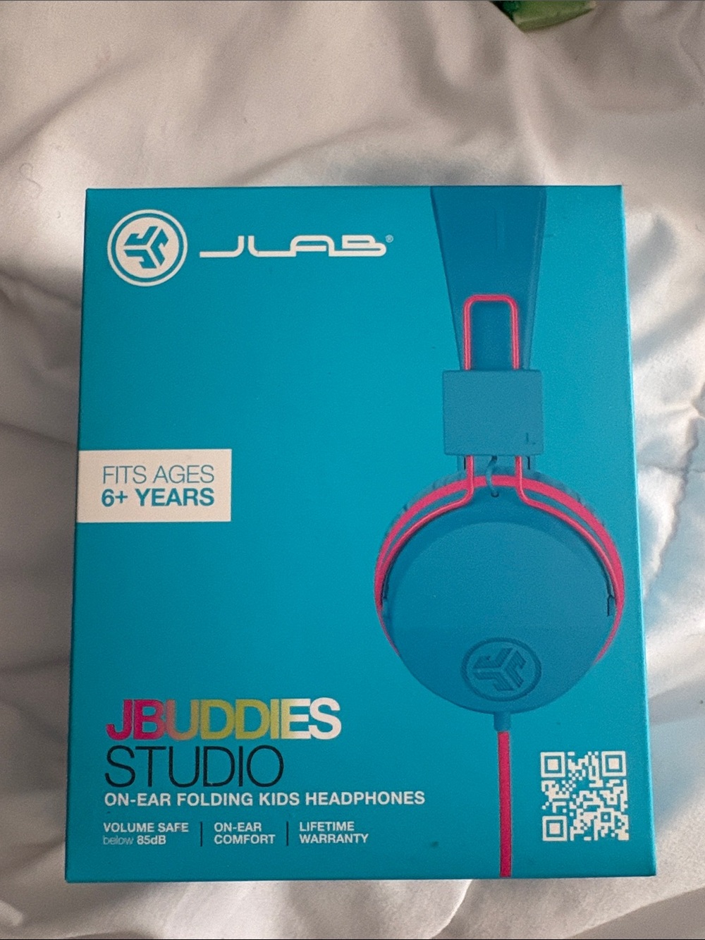 JLab JBuddies Studio Kids Headphones - Blue with Pink Accents